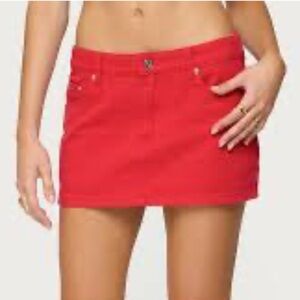 Tory Burch size 29 Red Denim Mini Skirt
